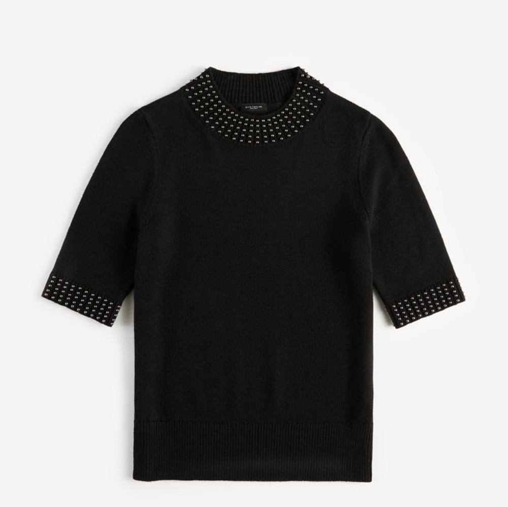Ann Taylor Factory Pearlized Mock Neck Sweater